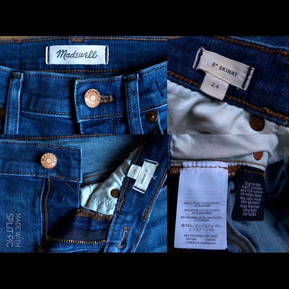 MADEWELL Skinny Jeans Denim Blue Size 24 Women’s - Picture 5 of 14